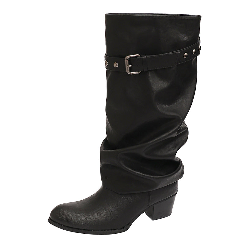 SLOUCHY KNEE-HIGH BOOTS