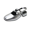 METALLIC SILVER SLINGBACK MARY JANES