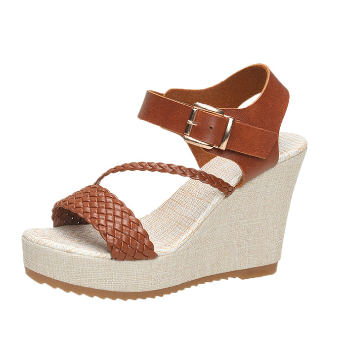 BRAIDED STRAP ESPADRILLE WEDGES