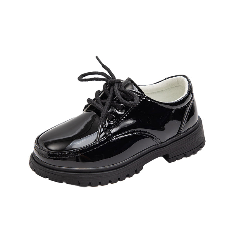 KID'S CLASSIC PATENT LACE UP DERBY SCHOOL SHOES