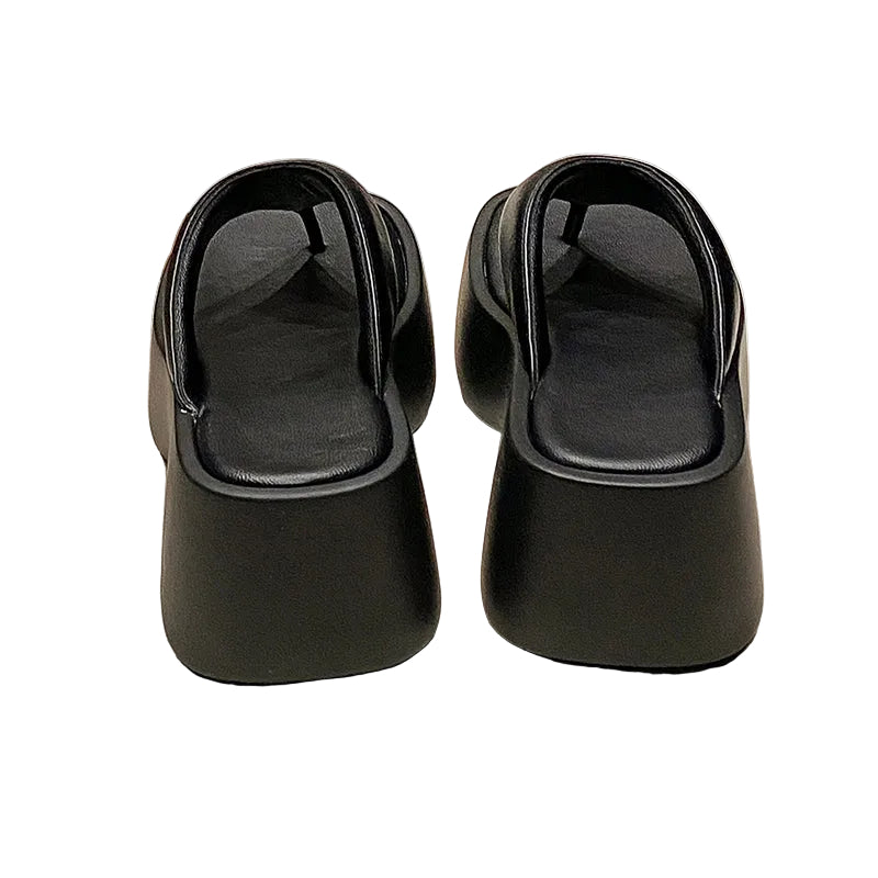 Women's Metallic Platform Thong Sandals