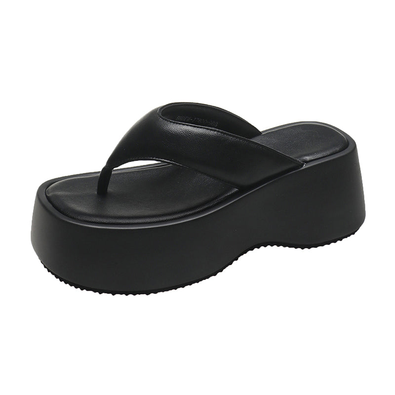 Women's Metallic Platform Thong Sandals