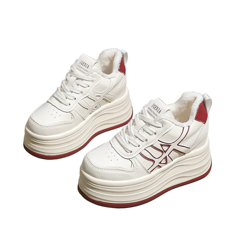Women's Fleece-Lined Platform Sneakers