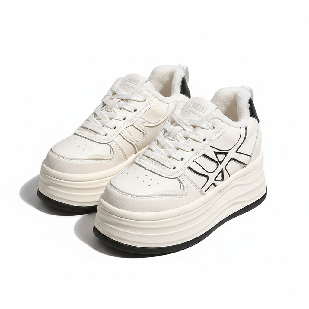 Women's Fleece-Lined Platform Sneakers