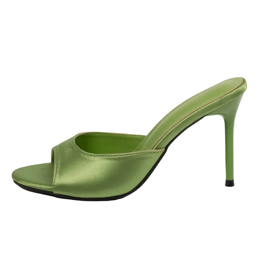 SATIN PEEP-TOE STILETTO HEELS