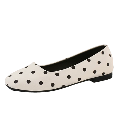 Women's Polka Dot Square Toe Ballet Flats