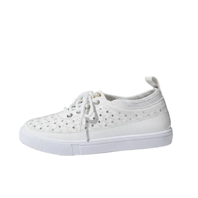 Women's Geometric Texture Lace-Up Sneakers