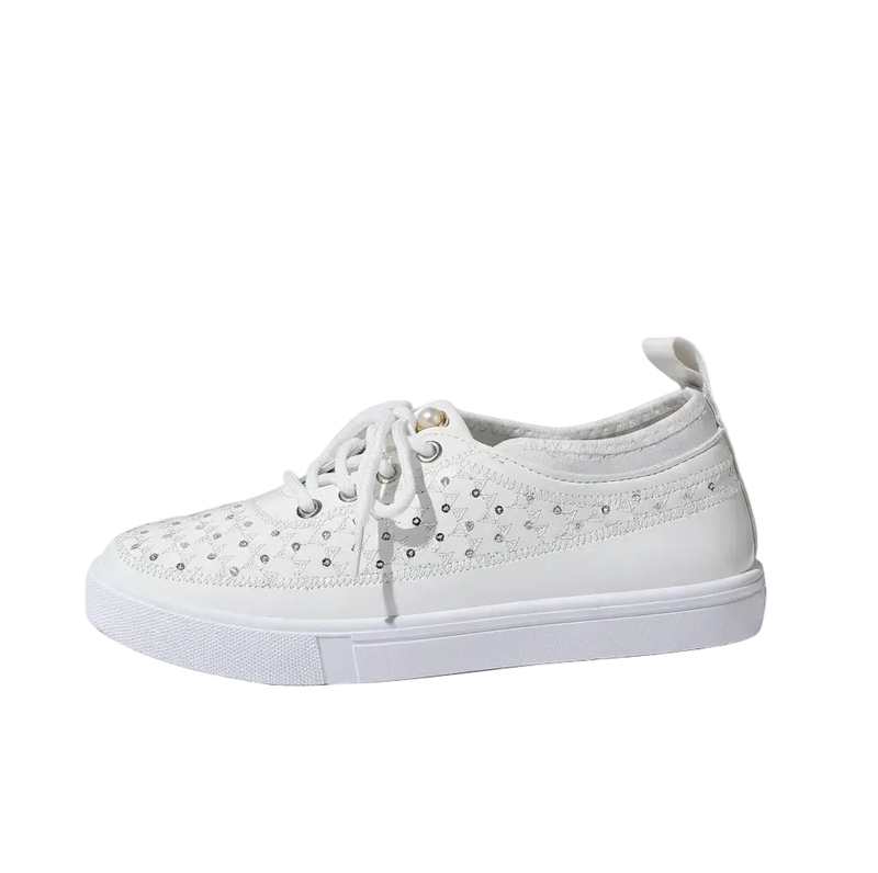 Women's Geometric Texture Lace-Up Sneakers