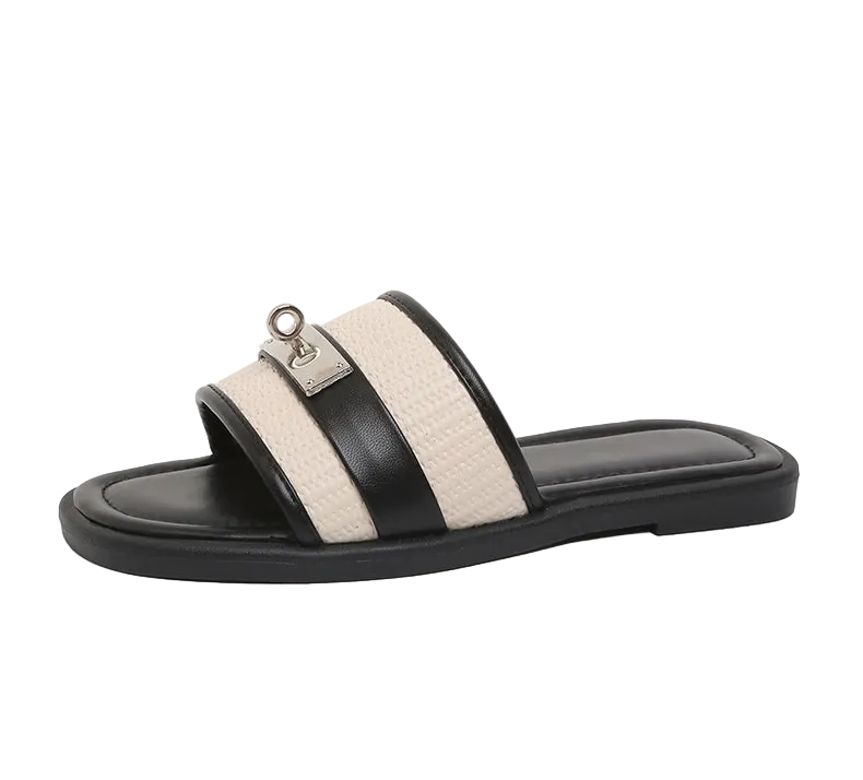 Women's Woven Effect Slide Sandals