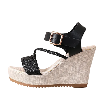 Women's Braided Strap Espadrille Wedge Heels