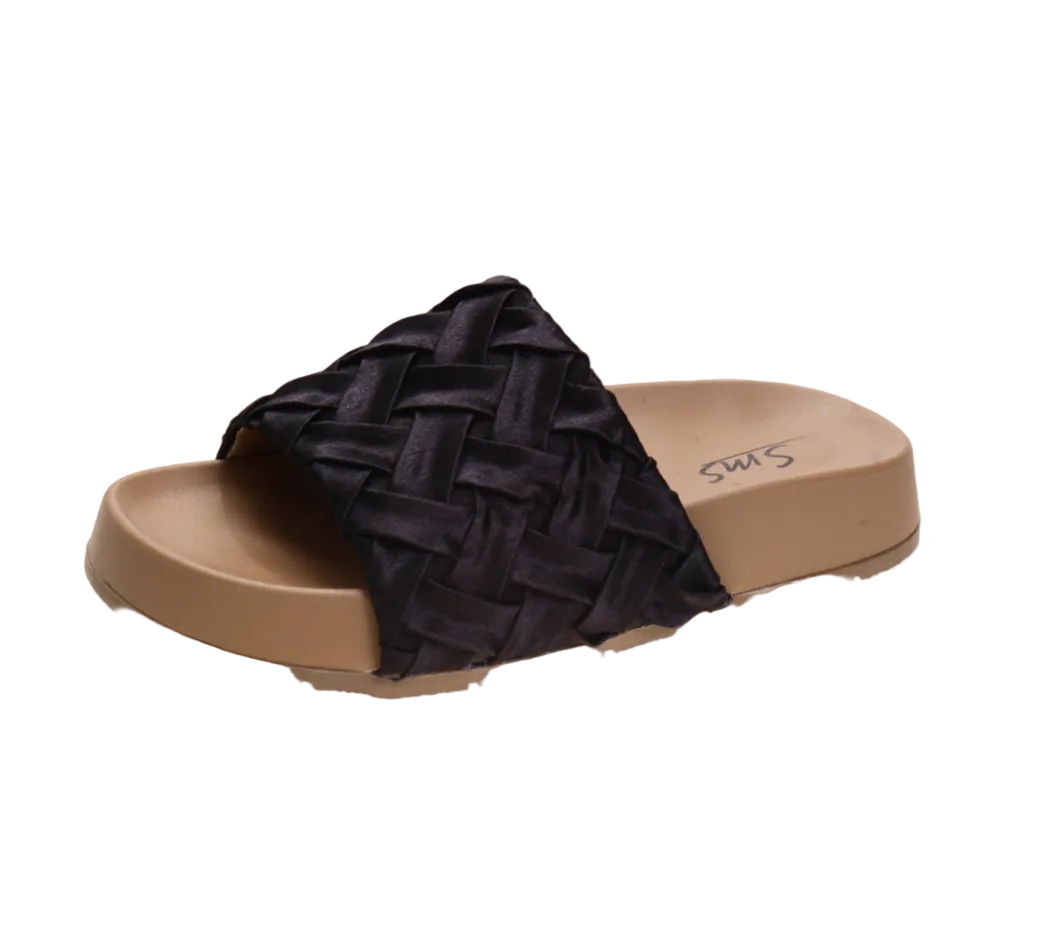Women's Woven Strap Platform Slides