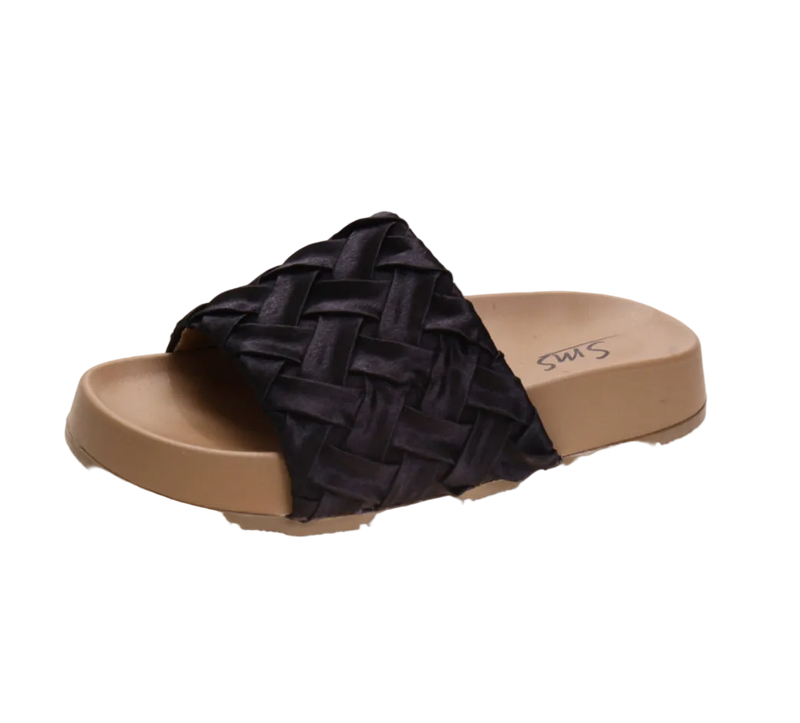 Women's Woven Strap Platform Slides