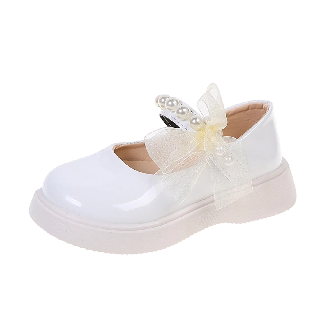 Girls' Pearl Strap Bow Mary Janes