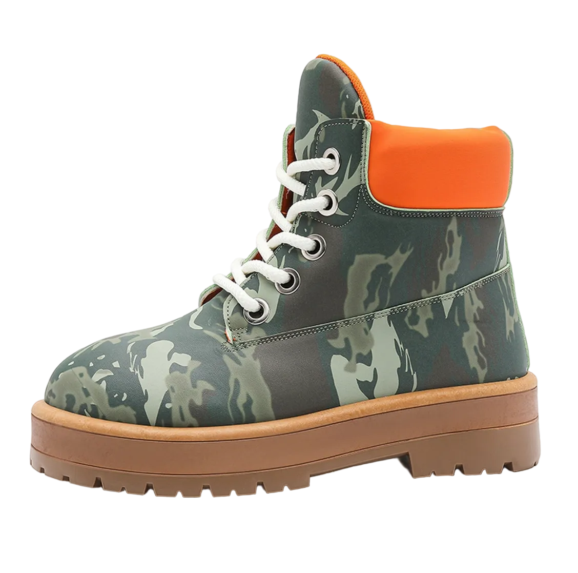 Men's Camo Print Lace-Up Boots