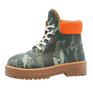 Men's Camo Print Lace-Up Boots