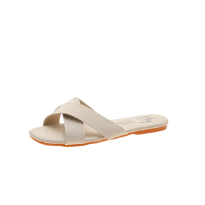 Women's Woven Crossover Flat Slides