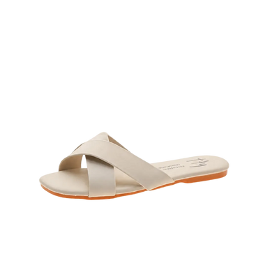 Women's Woven Crossover Flat Slides