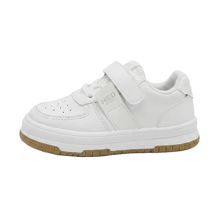 Kids' White Velcro Court Sneakers
