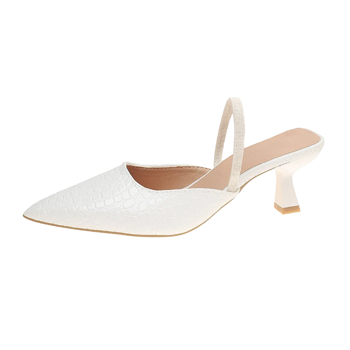 Women's Croc Embossed Pointed Slingback Heels