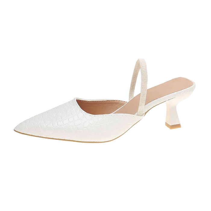 Women's Croc Embossed Pointed Slingback Heels