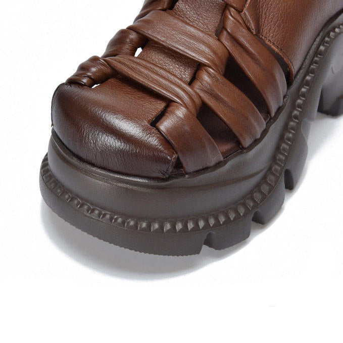 CHUNKY WOVEN PLATFORM MULES