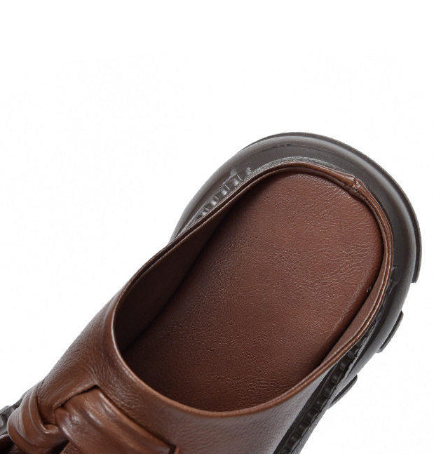 CHUNKY WOVEN PLATFORM MULES