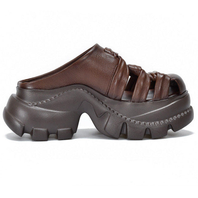 CHUNKY WOVEN PLATFORM MULES