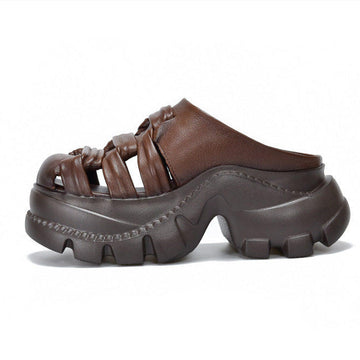 CHUNKY WOVEN PLATFORM MULES