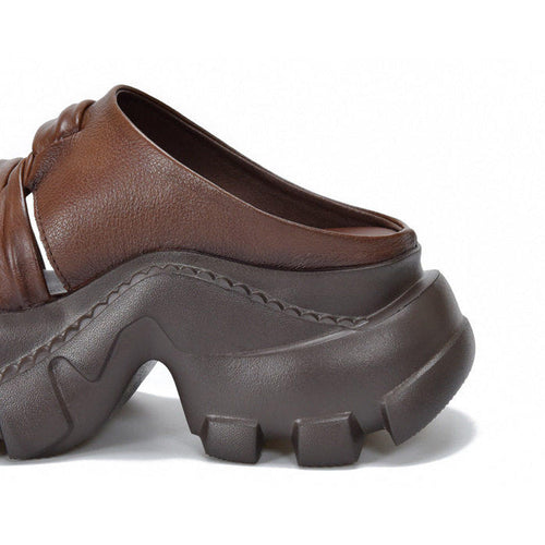 CHUNKY WOVEN PLATFORM MULES