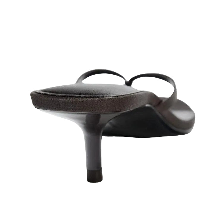 Women's Square Toe Kitten Heeled Thong Sandals