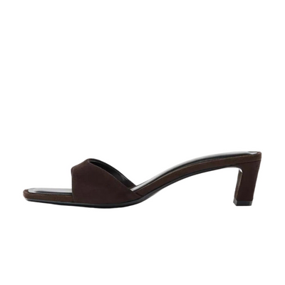 Women's Faux Suede Block Heel Mules