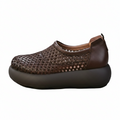 WOVEN VEGAN LEATHER PLATFORM CASUALS