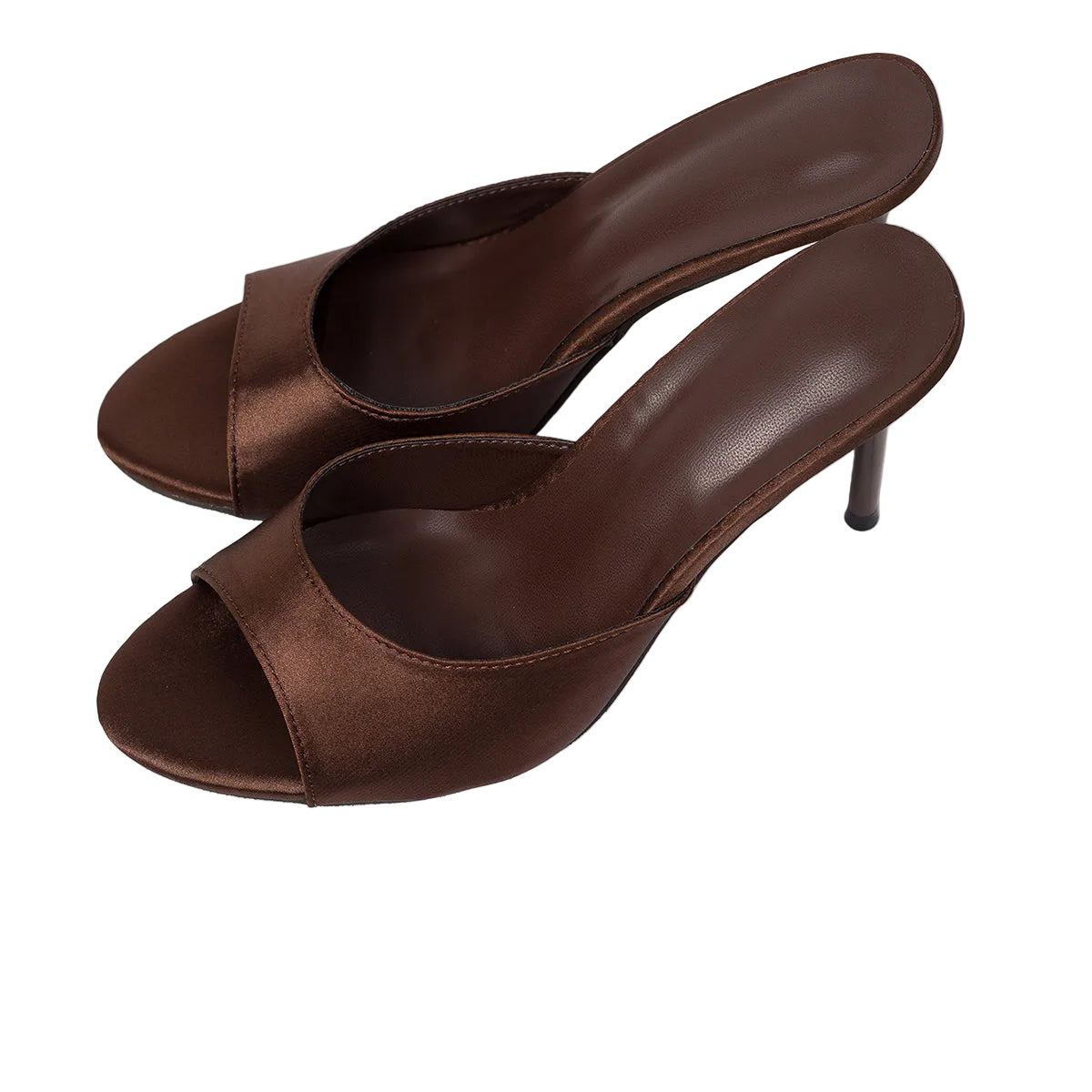 SATIN PEEP-TOE STILETTO HEELS