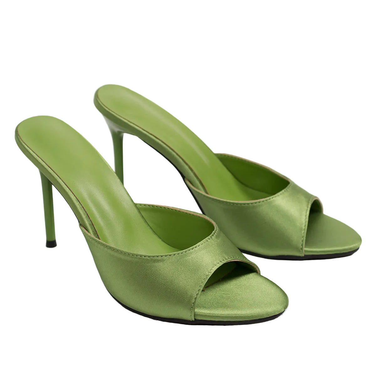 SATIN PEEP-TOE STILETTO HEELS