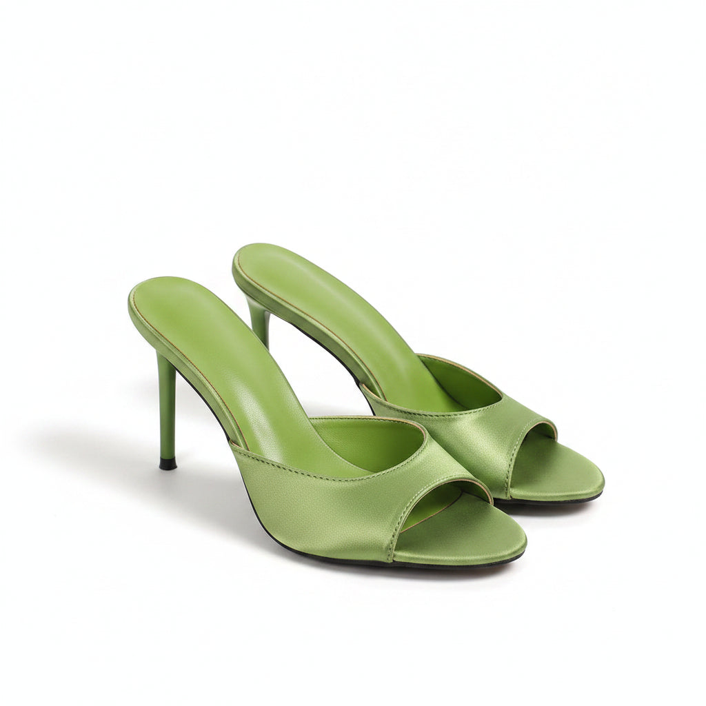 SATIN PEEP-TOE STILETTO HEELS
