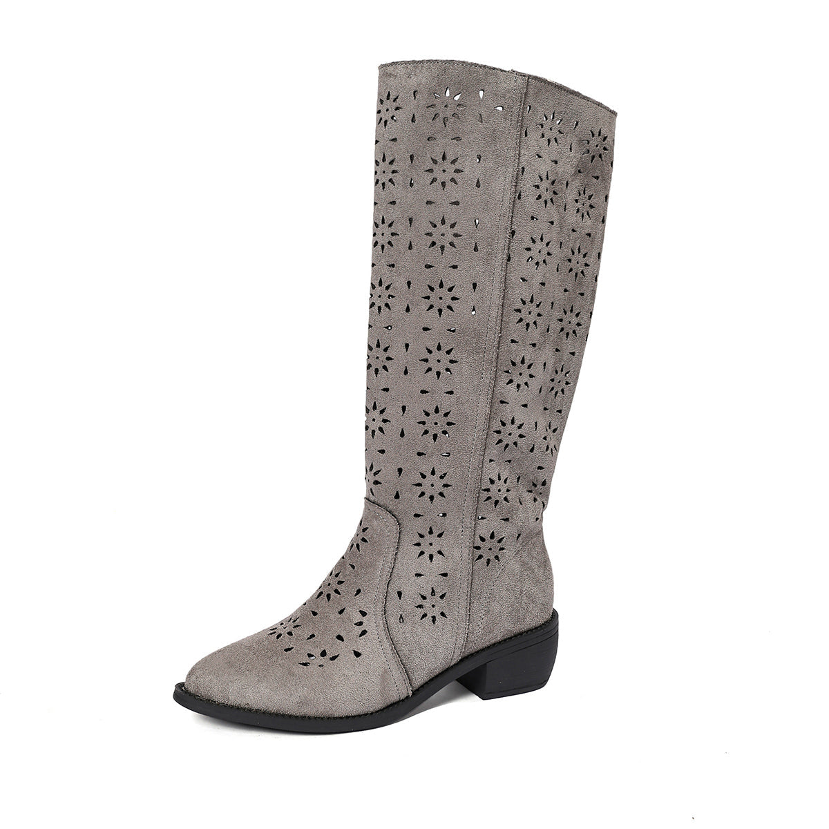 Women's Boho Laser Cut Mid-Calf Boots