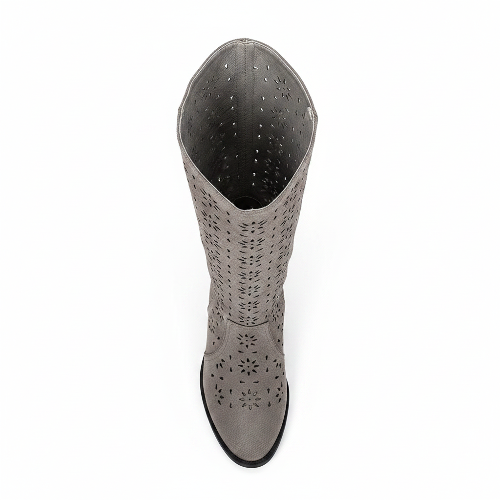 Women's Boho Laser Cut Mid-Calf Boots