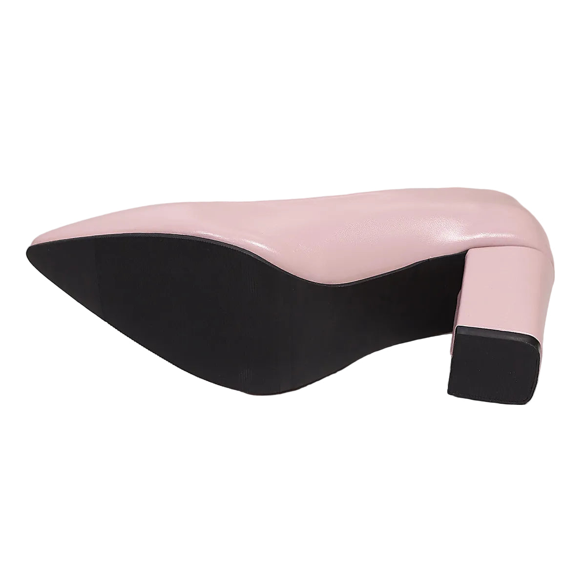 Women's Pink Pointed Toe Block Heels