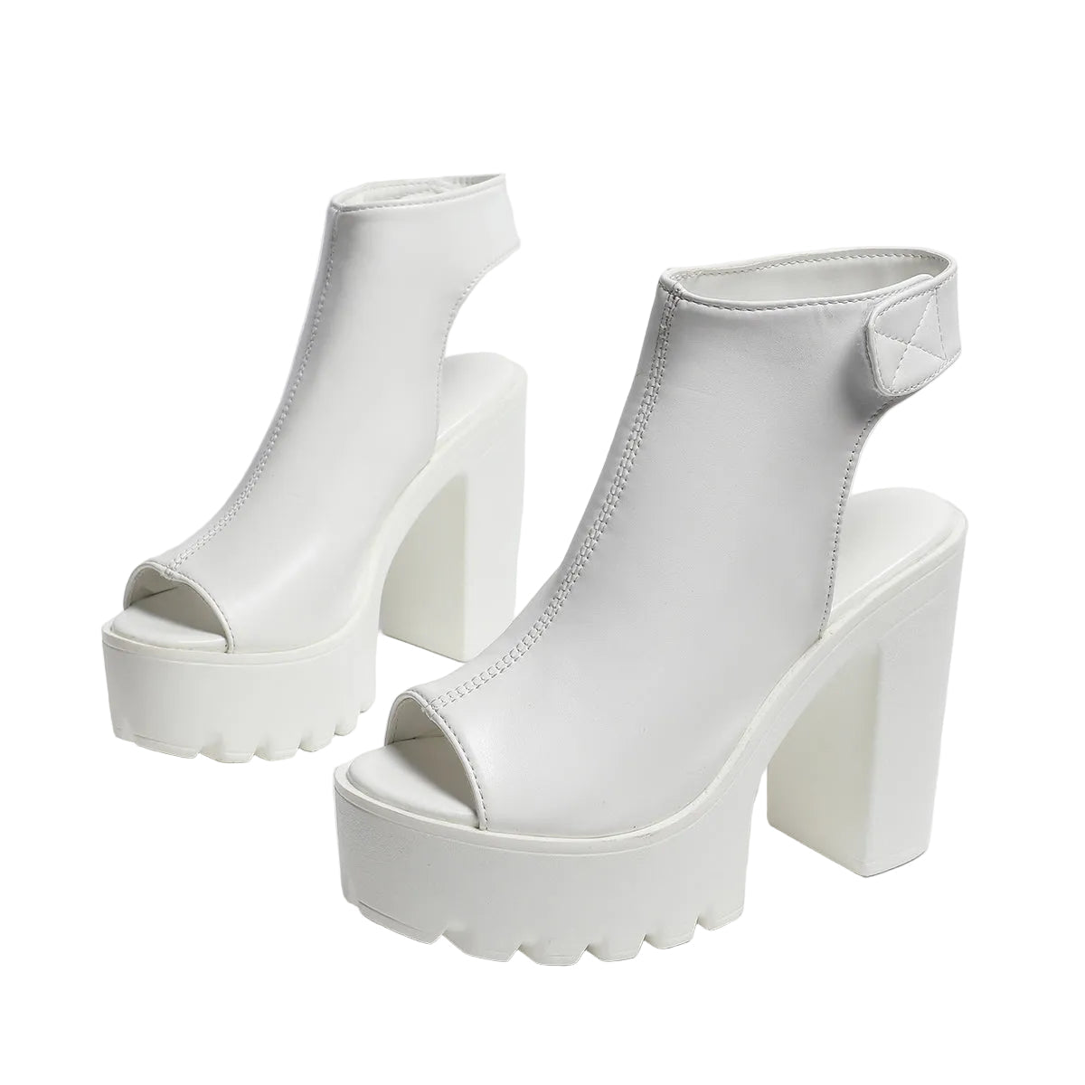 Women's Chunky Platform Peep Toe Heels