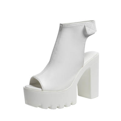 Women's Chunky Platform Peep Toe Heels