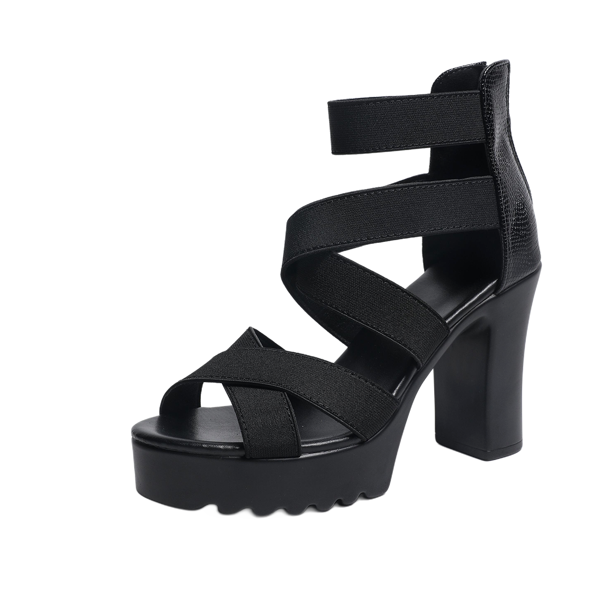 Women's Cross Strap Block Heels
