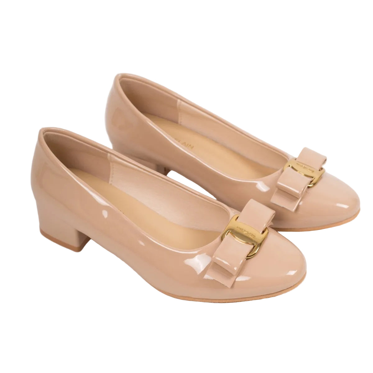 BOW-DETAIL BLOCK HEEL PUMPS