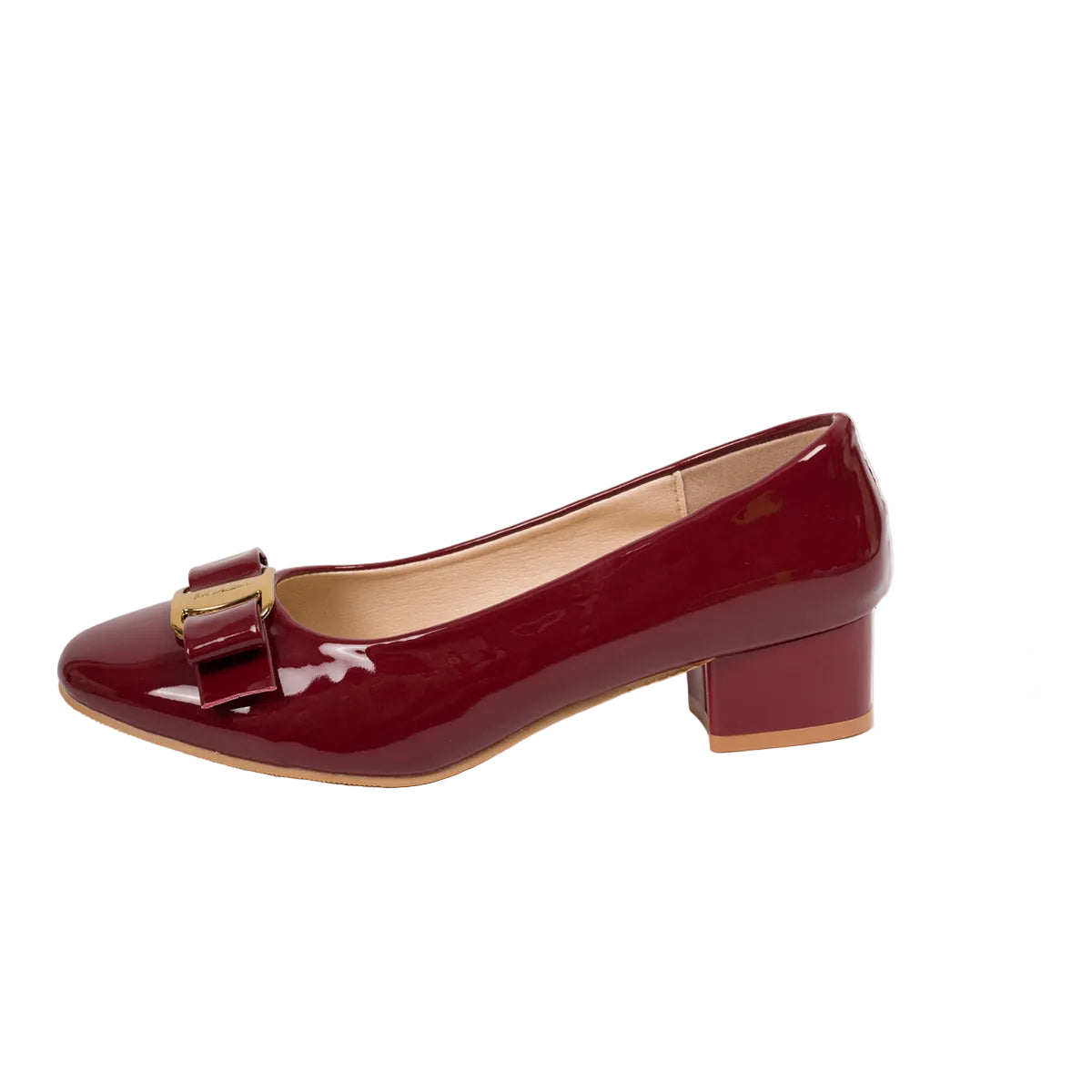 BOW-DETAIL BLOCK HEEL PUMPS