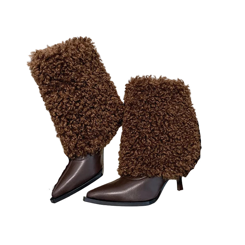 FAUX FUR ANKLE BOOTS