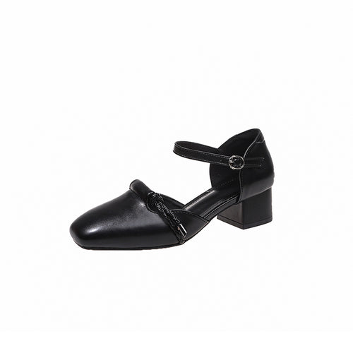 BRAIDED MARY JANE BLOCK HEELS