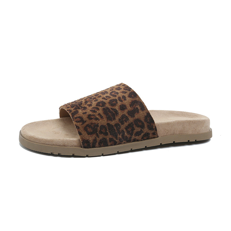 FAUX SUEDE SLIDE SANDALS
