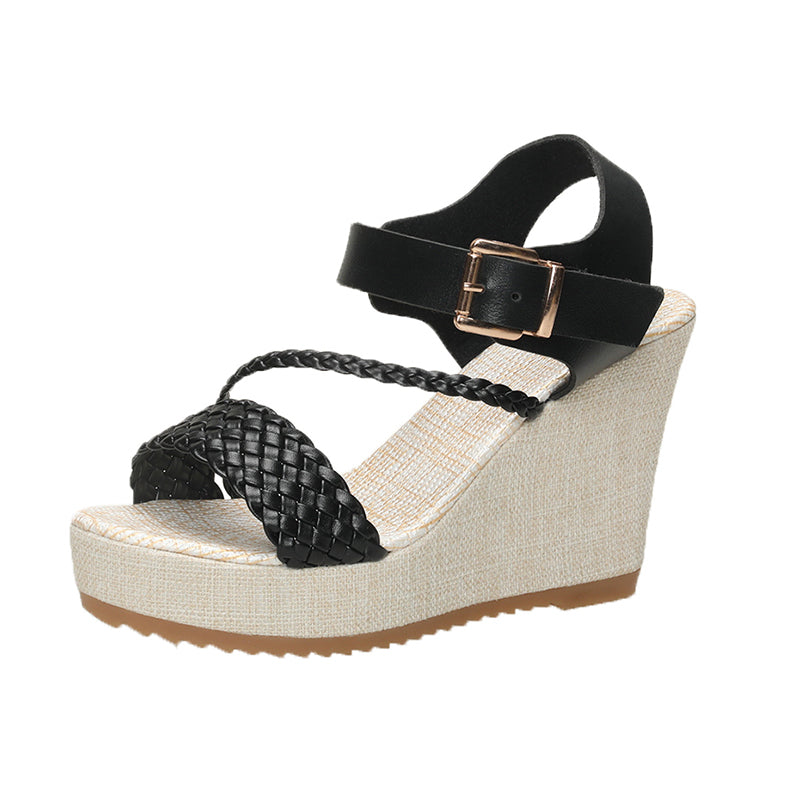 BRAIDED STRAP ESPADRILLE WEDGES