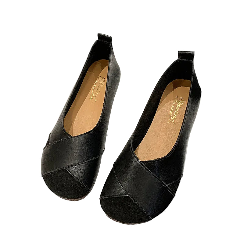 Women's Retro Soft Vegan Leather Flats