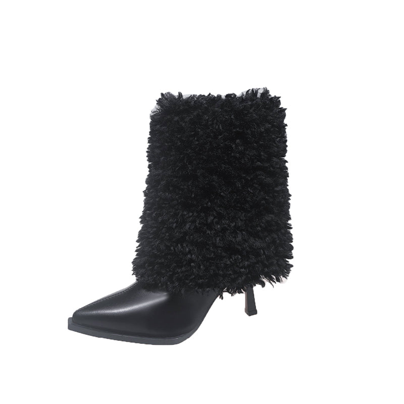 FAUX FUR ANKLE BOOTS