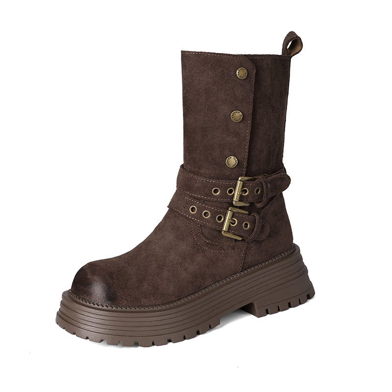 Women's Vintage Buckle Boots
